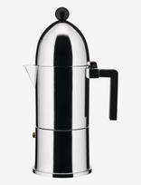 Alessi - Espresso Maker In Aluminum Handle And Knob In Thermoplastic, Black 6 Cups - Mokos kavinukas - Juoda