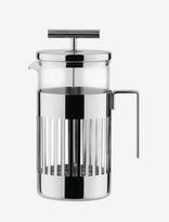 Alessi - French Press Or Infusion Pot In 18/10 Stainless Steel And Heat-Resistant Glass 8 Cups - Kavos presas - Sidabro