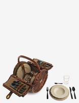 Alessi - Picnic Set Of 4 Each Dinnerplates, Soup Bowls, Spoons,  Forks,  Knives,  Coffeespoons, Glasses - Šaldymo krepšiai ir pikniko krepšiai - Ruda
