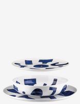 Alessi - Table Set Four Of Each Dinner Plates, Soup Bowls, Plates In White Porcelain - Stalo serviravimo rinkinys - Mėlyna