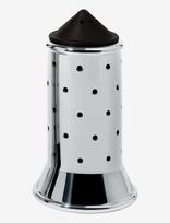 Alessi - Salt Shaker In 18/10 Mirror-Polished Stainless Steel With Base And Lid In Pa, Black - Druskos ir pipirų malūnėlis - Juoda