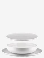 Alessi - Table Set Consisting Of Four Dinner Plates, Four Deep Plates, Four Side Dishes In White Porcelain - Stalo serviravimo rinkinys - Balta