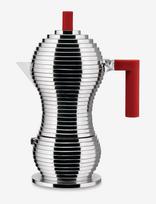 Alessi - Espresso Maker In Aluminum Handle/Knob In Pa, Red Induction Filter American Coffee 6 Cups - Mokos kavinukas - Raudona