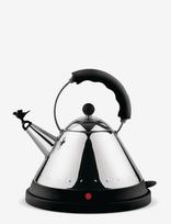 Alessi - Cordless Kettle In 18/10 With Handle And Base In Thermoplastic Resin Black Eu Plug 2000W - Virdulys - Juoda
