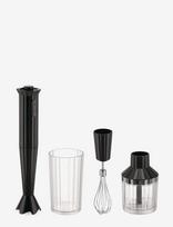 Alessi - Hand Mixer With Measuring Cup, Whisk And Chopper In Thermoplastic, Black Eu Plug 500W - Maišytuvai ir trintuvai - Juoda