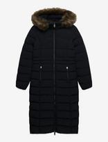 Superdry - Hooded Faux Fur Fuji Longline - Žieminis paltas - Juoda