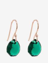 Marmara Sterling - 925 Silver Majestic Earrings Emerald, Rose Gold - Kabantys auskarai - Žalia