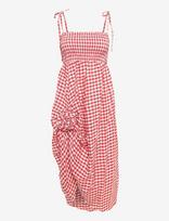 Sleeper - Atlanta Linen Strap Dress With Rose - Ilga suknelė - Raudona