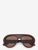 ROTATE - Pilot Aviator Frame - Aviator stiliaus akiniai nuo saulės - Ruda