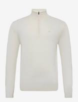 J. Lindeberg - Kiyan Quarter Zip Sweater - Megztinis su užtrauktuku - Balta
