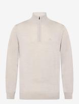 J. Lindeberg - Kiyan Quarter Zip Sweater - Megztinis su užtrauktuku - Kreminė spalva