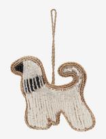 Anna + Nina - Beaded Fancy Dog Ornament - Kalėdiniai žaisliukai ir eglutės aksesuarai - Balta