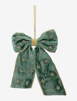 Anna + Nina - Beaded Verdant Luxe Bow Ornament - Kalėdiniai žaisliukai ir eglutės aksesuarai - Žalia
