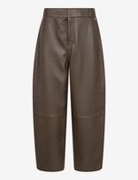MOS MOSH - Mmbarrel Leather Pant - Odinės tamprės-kelnės - Ruda