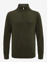 Lexington Clothing - Cotton Half-Zip Knitted Sweater - Megztinis su užtrauktuku - Chaki spalva
