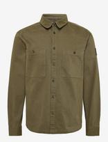 Belstaff - Outpost Shirt Cotton Herringbone Khaki Green - Laisvalaikio marškiniai - Chaki spalva