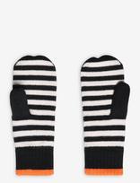 Mads Nørgaard - One Wool Milo Stripe Mitten - Kumštinės pirštinės - Juoda