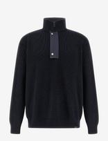 Paul & Shark - Men's Knitted Wool Polyester Zipped Sweater - Megztinis su užtrauktuku - Tamsiai mėlyna