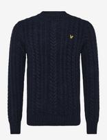 Lyle & Scott - Cable Knit Crew Neck Jumper - Apvalios apykaklės megztinis - Tamsiai mėlyna