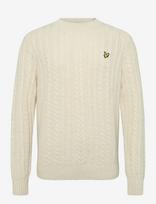 Lyle & Scott - Cable Knit Crew Neck Jumper - Apvalios apykaklės megztinis - Smėlio