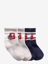 GAP - Baby & Toddler Brannan Bear Varsity Crew Socks (2-Pack) - Kūdikių kojinės - Marga / raštuota