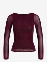 JJXX Kids - Jxminna Mesh Glitter Ls Top Wvn Grl - Palaidinės ir tunikos - Burgundiška splava