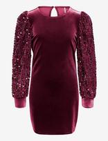Kids Only - Kogconfidence L/S Sequins Dress Jrs - Proginė suknelė - Burgundiška splava