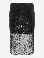 ONLY Carmakoma - Carrhilo Sequins Midaxi Skirt Wvn - Iki kelių ir midi sijonai - Juoda