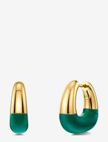 Edblad - Lore Hoops L Gold/Green One Size - Auskarai - Žalia