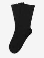 SUI AVA - Silk Cable Socks - Įprastos kojinės - Juoda