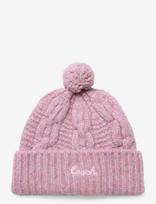 Coach Accessories - Chain Cable Beanie With Pom - Kepurė - Rožinė