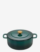 Combekk - Dutch Oven 24Cm Enameled Recycled Cast Iron Holly Green With Gold Knob - Puodai ir keptuvės - Žalia