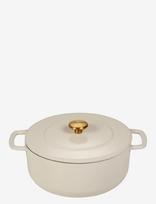 Combekk - Dutch Oven 24Cm Enameled Recycled Cast Iron Sand With Gold Knob - Puodai ir keptuvės - Kreminė spalva
