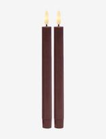 Sirius Home - Sille Genopladelig Kronelys 2 Stk Sæt, Ø2Xh25Cm, Bordeaux - LED žvakė - Burgundiška splava
