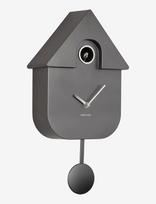 KARLSSON - Wall Clock Modern Cuckoo Abs Metallic 1014 - Sieninis laikrodis - Pilka