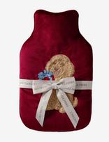Chelsea Peers - Chip The Dog Embroidered Velvet Hot Water Bottle - Gertuvė - Raudona