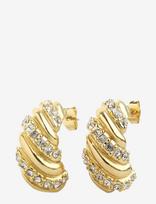 Timi Of Sweden - Coco - Croissant Crystal Stud Earrings Stainless S - Auskarai - Aukso