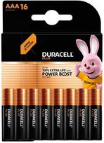Duracell Plus, vienkartinė baterija, AAA, šarminė, 1,5 V, 16 vnt., juoda, auksinė