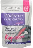 VIVAPHARM vonios druska su magniu HEAVY LEGS & VARICOSE VEINS, 1000 g