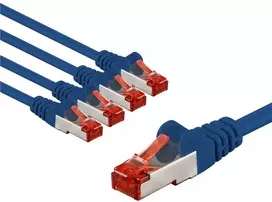 Goobay 66607, 2 m, Cat6, S/FTP (S-STP), RJ-45, RJ-45, Mėlyna, Raudona