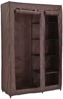Audinio spinta tamsiai ruda, metaliniu rėmu, 110x45x175 cm, drabužių saugykla, nešiojama, sulankstoma, lengva spinta