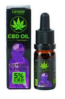 Euphoria CBD aliejus 5 % su terpenais – atminčiai ir dėmesio koncentracijai, 500 mg, 10 ml