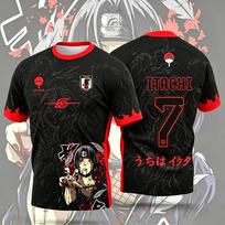 2026 Naujas Anime Naruto Uchiha Itachi Džersis Manga Stiliaus Vyriški ir Moteriški Vasaros Laisvalaikio 3D Spausdinti Vaikams ir Suaugusiems Marškinėliai 160 smėlis