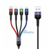 Usams U26 4in1 USB-A / Lightning / USB-C / Micro USB 10W 3m Black