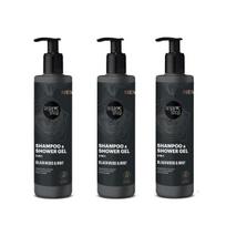 Šampūnas ir dušo želė Organic Shop 2 in 1 Blackwood/Mint, 3x280 ml