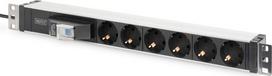 DIGITUS DN-95417 1U Aluminum PDU rackmountable 6x safety outlet 16A 4000W 250VAC 50/60Hz