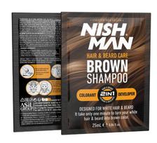 Nishman Brown tonuojantis plaukų šampūnas 10 × 25 ml
