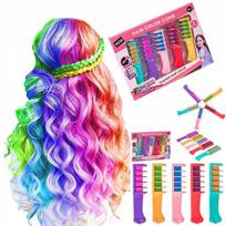 Plaunamos plaukų dažymo kreidelės-šukos vaikams, 5 vnt.