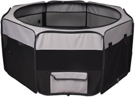 Flamingo Run Flavio Foldable Pet Playpen M (87,5 x 87,5 x 47 cm), Grey & Black | 17380 | 5415245145105