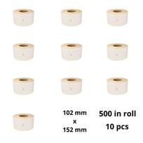 Dore terminės siuntų etiketės 100 × 150 mm, 500 etikečių ritinėlyje, 25 mm šerdis, 10 ritinėlių